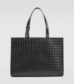 Bottega Veneta: Чёрная сумка Intrecciato