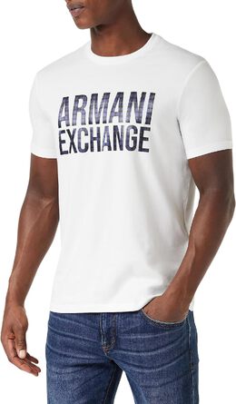 Armani Exchange: Белая футболка 