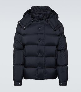 Moncler: Синий пуховик