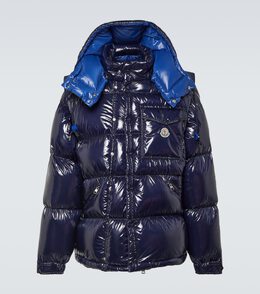 Moncler: Синий пуховик