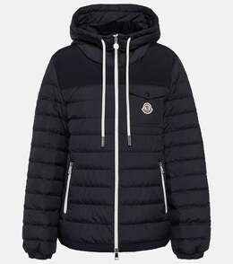 Moncler: Синий пуховик 