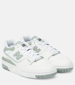 New Balance: Зелёные кроссовки  550