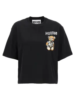 Moschino: Хлопковая футболка Teddy Bear