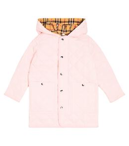 Burberry Kids: Розовое пальто 