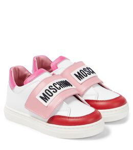 Moschino Kids: Белые кроссовки 