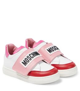 Moschino Kids: Белые кроссовки 