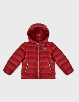 ARMANI JUNIOR: Красный пуховик 