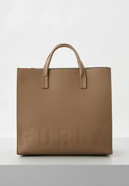 Furla: Бежевая сумка 