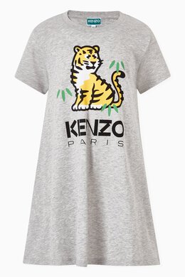 Kenzo: Платье Tiger с принтом