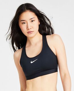 Nike: Чёрный бюстгальтер  Swoosh