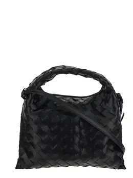 Bottega Veneta: Чёрная сумка Intrecciato