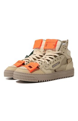 Off-White: Оранжевые кеды  Off Court