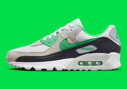 Nike: Зелёные кроссовки Air Max 90