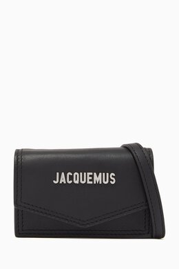 Jacquemus: Чёрный кошелёк Le Porte Azur