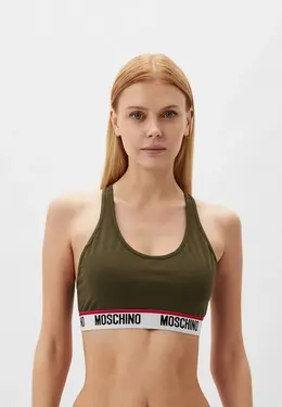 Moschino Underwear: Бюстгальтер цвета хаки