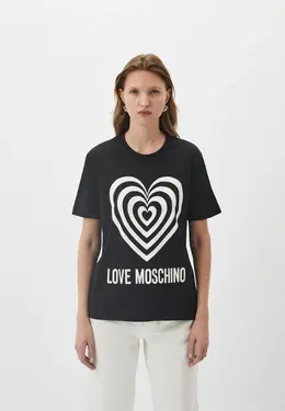 Love Moschino: Чёрная футболка 