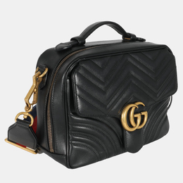 Gucci: Чёрная сумка GG Marmont