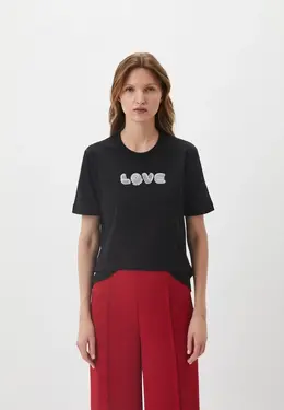 Love Moschino: Чёрная футболка 