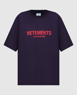 Vetements: Фиолетовая футболка 