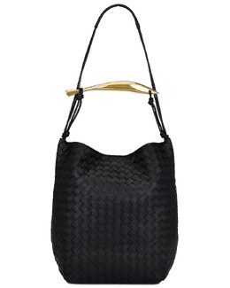 Bottega Veneta: Чёрная сумка  Intreccio