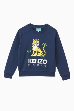 Kenzo: Свитшот Tiger с принтом