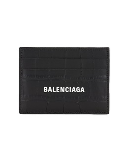 Balenciaga: Чёрный картхолдер  Cash