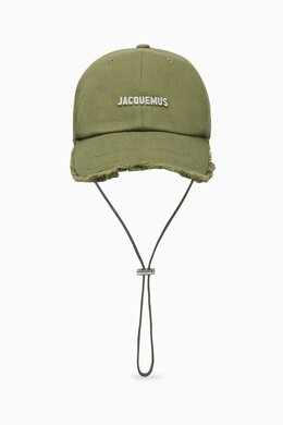 Jacquemus: Зелёная кепка La Casquette