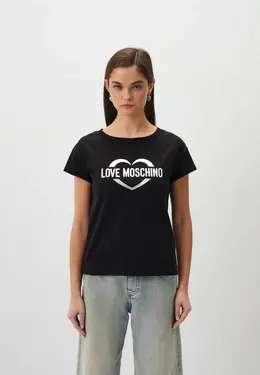 Love Moschino: Чёрная футболка 