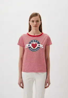 Love Moschino: Красная футболка 