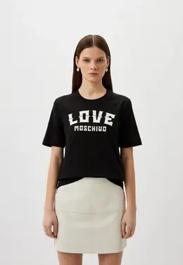 Love Moschino: Чёрная футболка 