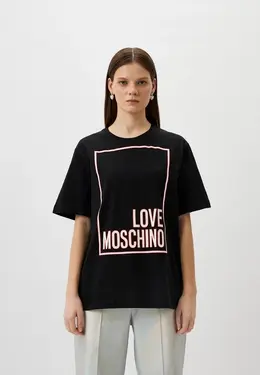 Love Moschino: Чёрная футболка 