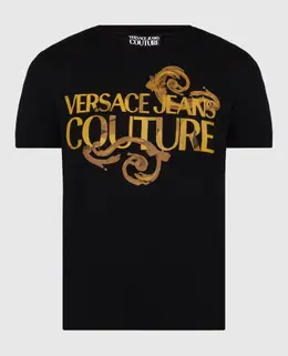 Versace Jeans Couture: Чёрная футболка 