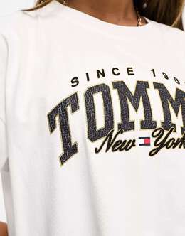 Tommy Jeans: Белая футболка 