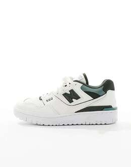 New Balance: Зелёные кроссовки  550