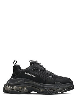 Balenciaga: Чёрные кроссовки  Triple S