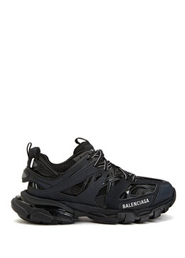 Balenciaga: Чёрные кроссовки Track