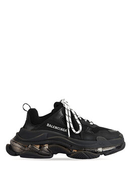 Balenciaga: Чёрные кроссовки Triple S