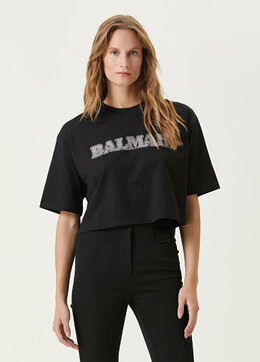 Balmain: Чёрная футболка