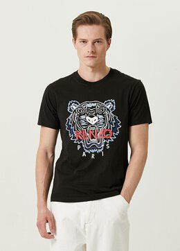 Kenzo: Чёрная футболка  Tiger