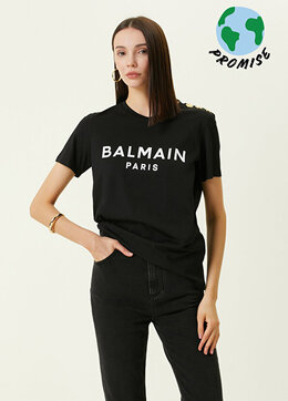 Balmain: Чёрная футболка