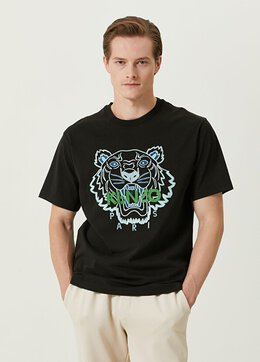 Kenzo: Чёрная футболка  Tiger