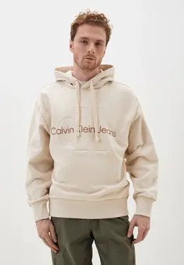 Calvin Klein Jeans: Бежевая толстовка 