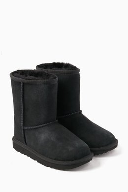 UGG: Чёрные ботинки Classic Short II