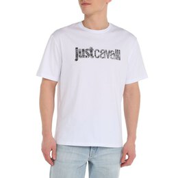 Just Cavalli: Белая футболка 