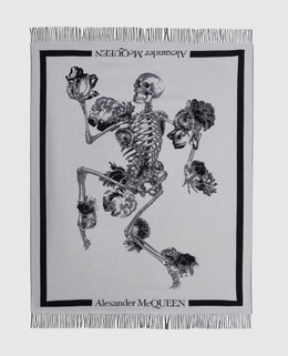 Alexander McQueen: Серый шарф  Skeleton