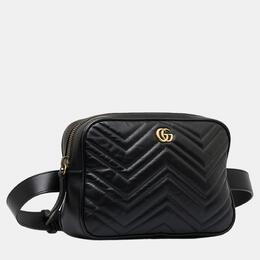 Gucci: Чёрная сумка GG Marmont