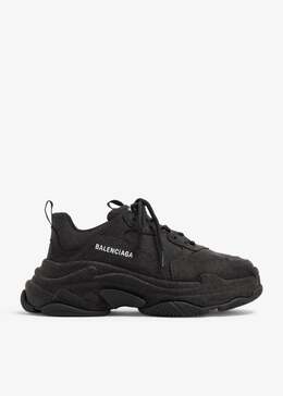 Balenciaga: Чёрные кроссовки  Triple S