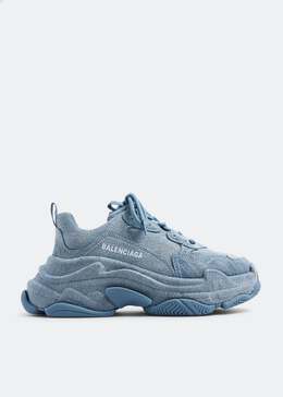 Balenciaga: Синие кроссовки  Triple S