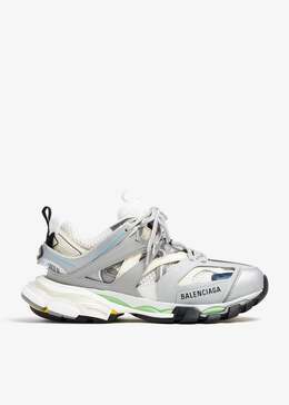 Balenciaga: Серебристые кроссовки  Track