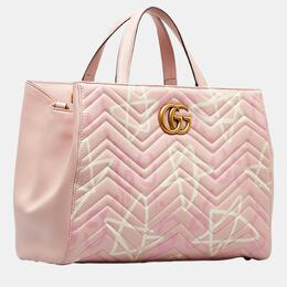 Gucci: Розовая сумка GG Marmont